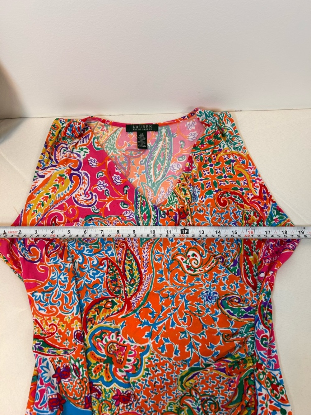 Lauren Ralph Lauren Pink Orange Paisley Midi Dress - Picture 5 of 8